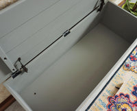 Boston Solid Wood Rattan Storage Trunk Box - Trunks & Cabinets - Furniselan Cool-Grey