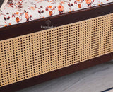 Boston Solid Wood Rattan Storage Trunk Box With Seating Cushion - Trunks & Cabinets - Furniselan - Grey Finish
