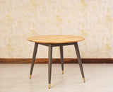Boston Solid Wood Rattan Cane Round Dining Table Four Seater Set - Dining Set - Furniselan Slate-Grey