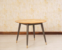 Boston Solid Wood Rattan Cane Round Dining Table Four Seater Set - Dining Set - Furniselan Slate-Grey