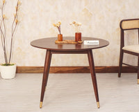 Boston Solid Wood Round Dining Table Four Seater Furniselan Grey-Finish