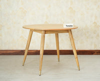 Boston Solid Wood Rattan Cane Round Dining Table Four Seater Set - Dining Set - Furniselan Natural Finish