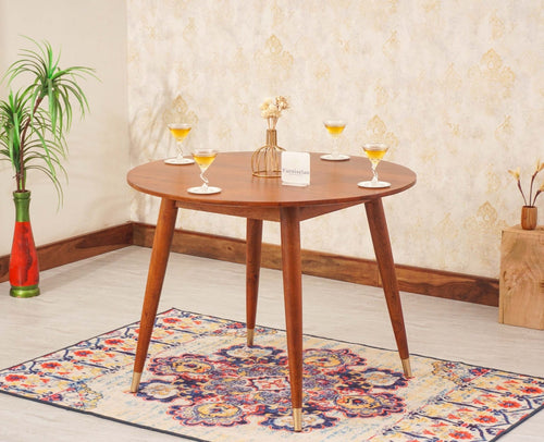 Boston Solid Wood Round Dining Table Four Seater - Dining Set - Furniselan