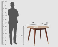 Boston Solid Wood Round Dining Table Four Seater - Dining Set - Furniselan