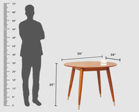 Boston Solid Wood Round Dining Table Four Seater - Dining Set - Furniselan