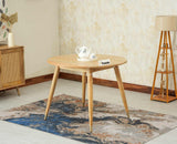 Boston Solid Wood Rattan Cane Round Dining Table Four Seater Set - Dining Set - Furniselan Natural Finish