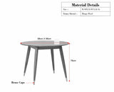 Boston Solid Wood Rattan Cane Round Dining Table Four Seater Set - Dining Set - Furniselan Slate-Grey