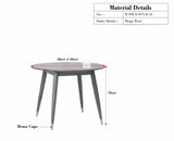Boston Solid Wood Rattan Cane Round Dining Table Four Seater Set - Dining Set - Furniselan Natural Finish