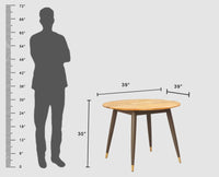 Boston Solid Wood Round Dining Table Four Seater - Dining Set - Furniselan