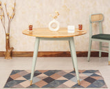 Boston Solid Wood Rattan Cane Round Dining Table Four Seater Set - Dining Set - Furniselan Silt-Green