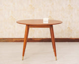 Boston Solid Wood Rattan Cane Round Dining Table Four Seater Set - Dining Set - Furniselan Brown-Finish
