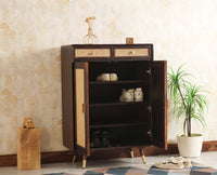 Boston Solid Wood Shoe Rack Cabinet - Sideboard - Furniselan Grey-Finish