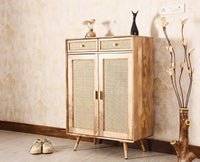 Boston Solid Wood Shoe Rack Cabinet - Sideboard - Furniselan - Natural-Finish