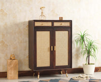 Boston Solid Wood Shoe Rack Cabinet - Sideboard - Furniselan Grey-Finish 