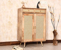 Boston Solid Wood Shoe Rack Cabinet - Sideboard - Furniselan - Natural-Finish