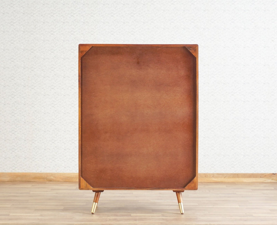 Boston Solid Wood Shoe Rack Cabinet Furniselan Brown-Finish