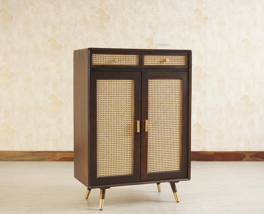 Boston Solid Wood Shoe Rack Cabinet - Sideboard - Furniselan Grey-Finish