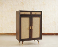 Boston Solid Wood Shoe Rack Cabinet - Sideboard - Furniselan Grey-Finish