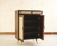 Boston Solid Wood Shoe Rack Cabinet - Sideboard - Furniselan Grey-Finish