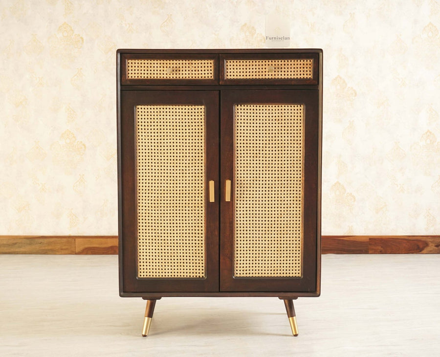 Boston Solid Wood Shoe Rack Cabinet - Sideboard - Furniselan Grey-Finish