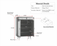 Boston Solid Wood Shoe Rack Cabinet - Sideboard - Furniselan Grey-Finish