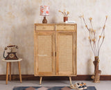 Boston Solid Wood Shoe Rack Cabinet - Sideboard - Furniselan - Natural-Finish