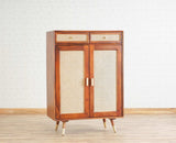 Boston Solid Wood Shoe Rack Cabinet Furniselan Brown-Finish