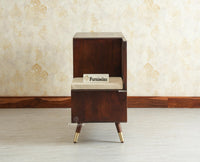 Boston Solid Wood Shoe Rack Cabinet With Seating Cushion Furniselan Grey Finish