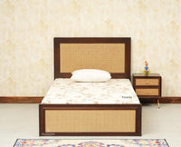 Boston Solid Wood Single Size Storage Bed for Home, Hotels and PG Grey Finish