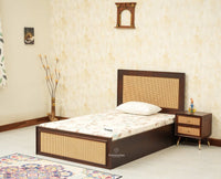 Boston Solid Wood Single Size Storage Bed for Home, Hotels and PG Grey Finish
