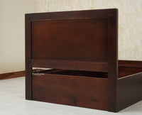 Boston Solid Wood Single Size Storage Bed for Home, Hotels and PG Grey Finish