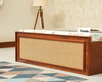 Boston Solid Wood Single Size Storage Bed for Home, Hotels and PG Brown Finish