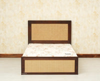 Boston Solid Wood Single Size Storage Bed for Home, Hotels and PG Grey Finish