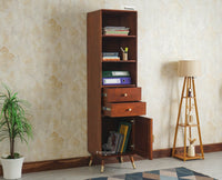 Boston Solid Wood Tall Bookshelf Unit File Rack Furniselan Brown Finish