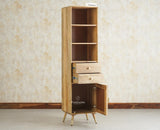 Boston Solid Wood Tall Bookshelf Unit File Rack Furniselan Natural Finish