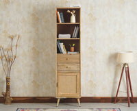 Boston Solid Wood Tall Bookshelf Unit File Rack Furniselan Natural Finish