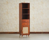 Boston Solid Wood Tall Bookshelf Unit File Rack Furniselan Brown Finish