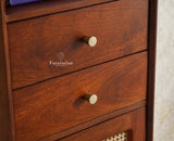 Boston Solid Wood Tall Bookshelf Unit File Rack Furniselan Brown Finish