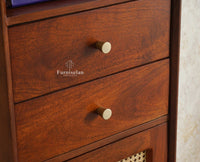 Boston Solid Wood Tall Bookshelf Unit File Rack Furniselan Brown Finish