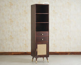 Boston Solid Wood Tall Bookshelf Unit File Rack Furniselan Grey Finish