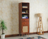 Boston Solid Wood Tall Bookshelf Unit File Rack Furniselan Brown Finish