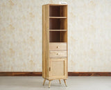 Boston Solid Wood Tall Bookshelf Unit File Rack Furniselan Natural Finish