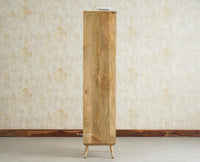 Boston Solid Wood Tall Bookshelf Unit File Rack Furniselan Natural Finish