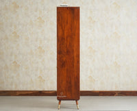 Boston Solid Wood Tall Bookshelf Unit File Rack Furniselan Brown Finish