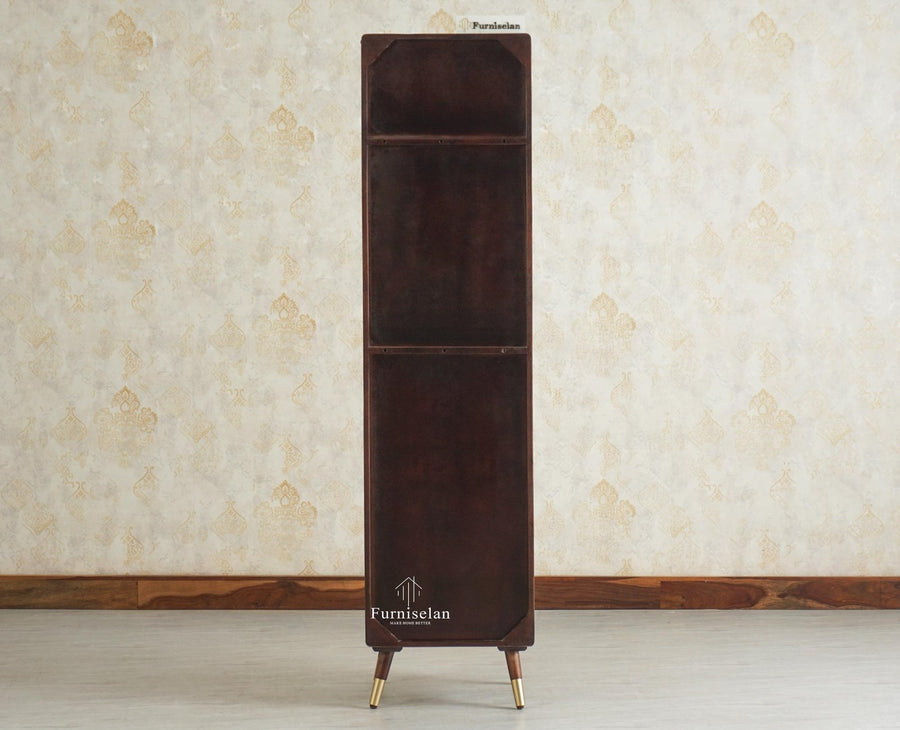 Boston Solid Wood Tall Bookshelf Unit File Rack Furniselan Grey Finish