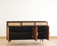Boston Solid Wood Three Door and Three Drawer Sideboard Cabinet Furniselan Grey-Finish