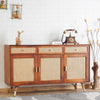 Boston Solid Wood Three Door and Three Drawer Sideboard Cabinet Furniselan Brown-Finish