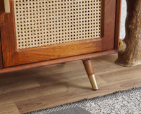 Boston Solid Wood Three Door and Three Drawer Sideboard Cabinet Furniselan Brown-Finish