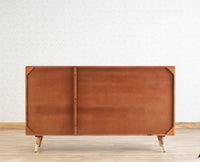 Boston Solid Wood Three Door and Three Drawer Sideboard Cabinet Furniselan Brown-Finish