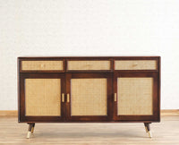 Boston Solid Wood Three Door and Three Drawer Sideboard Cabinet Furniselan Grey-Finish